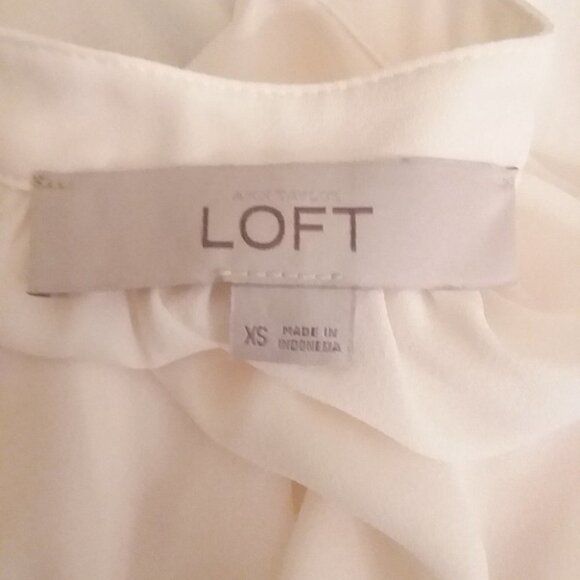 Loft White Split Neck Top - Picture 5 of 7